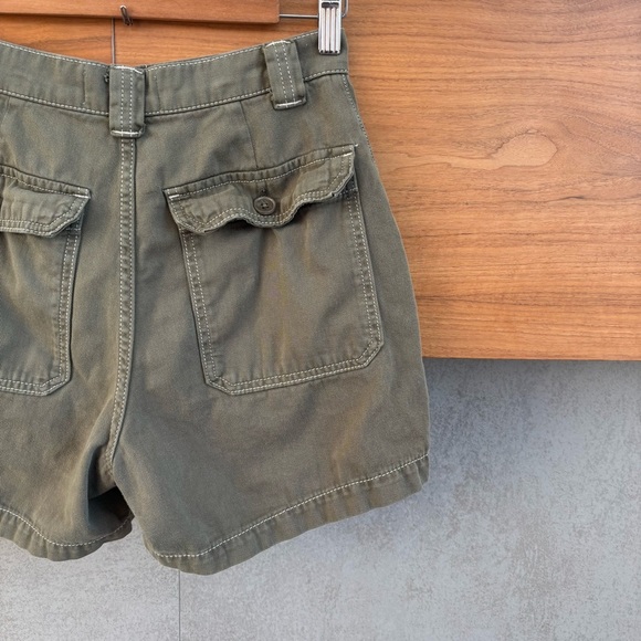 Reformation Women’s Utility Army Green High Rise Cargo Shorts, Size 26 - Picture 9 of 13